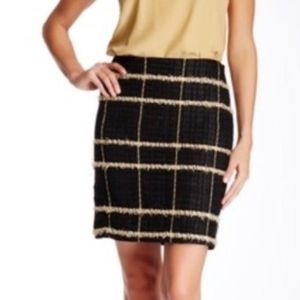 J. McLaughlin Metallic Tweed Pencil Skirt